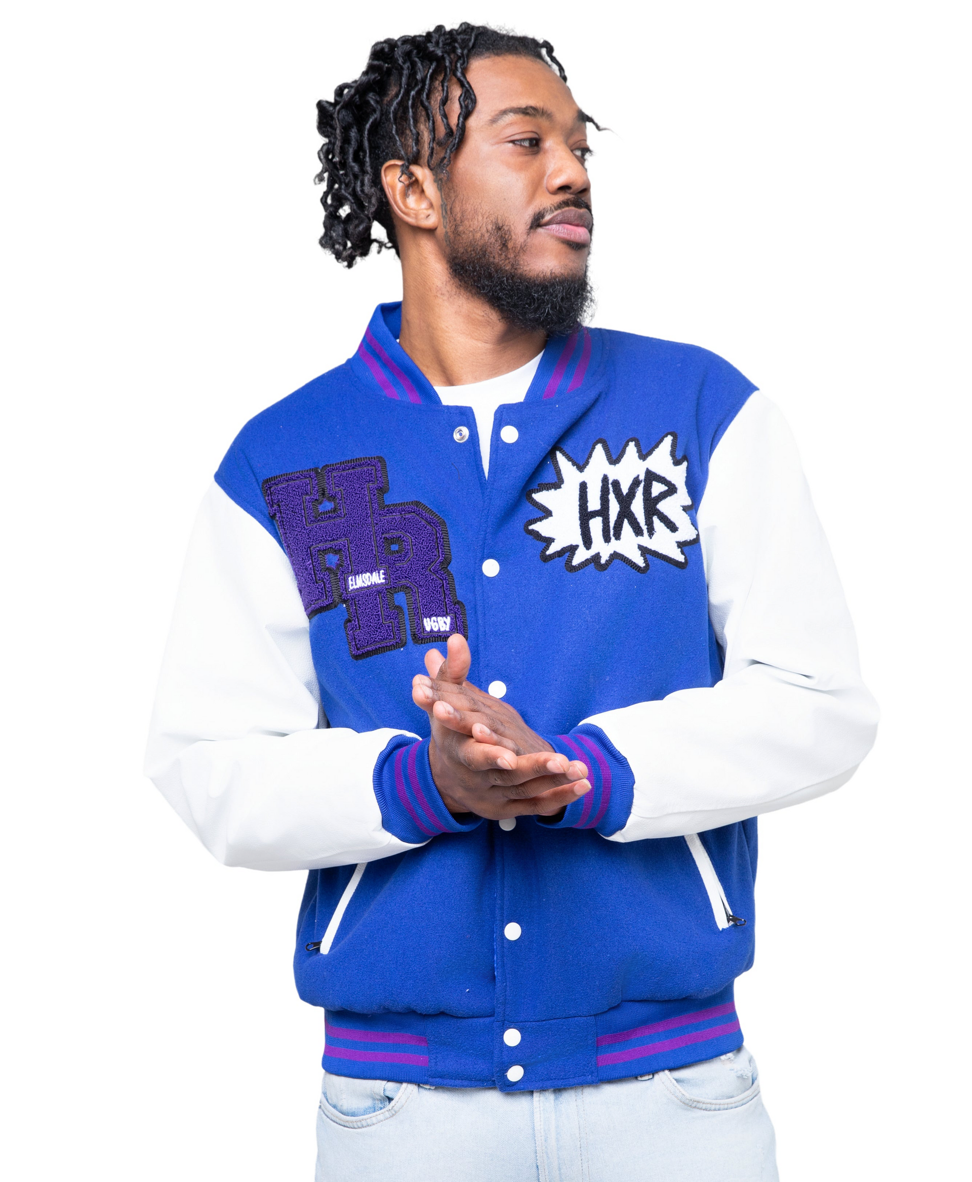 Blue Draw on the Walls Varsity Jacket