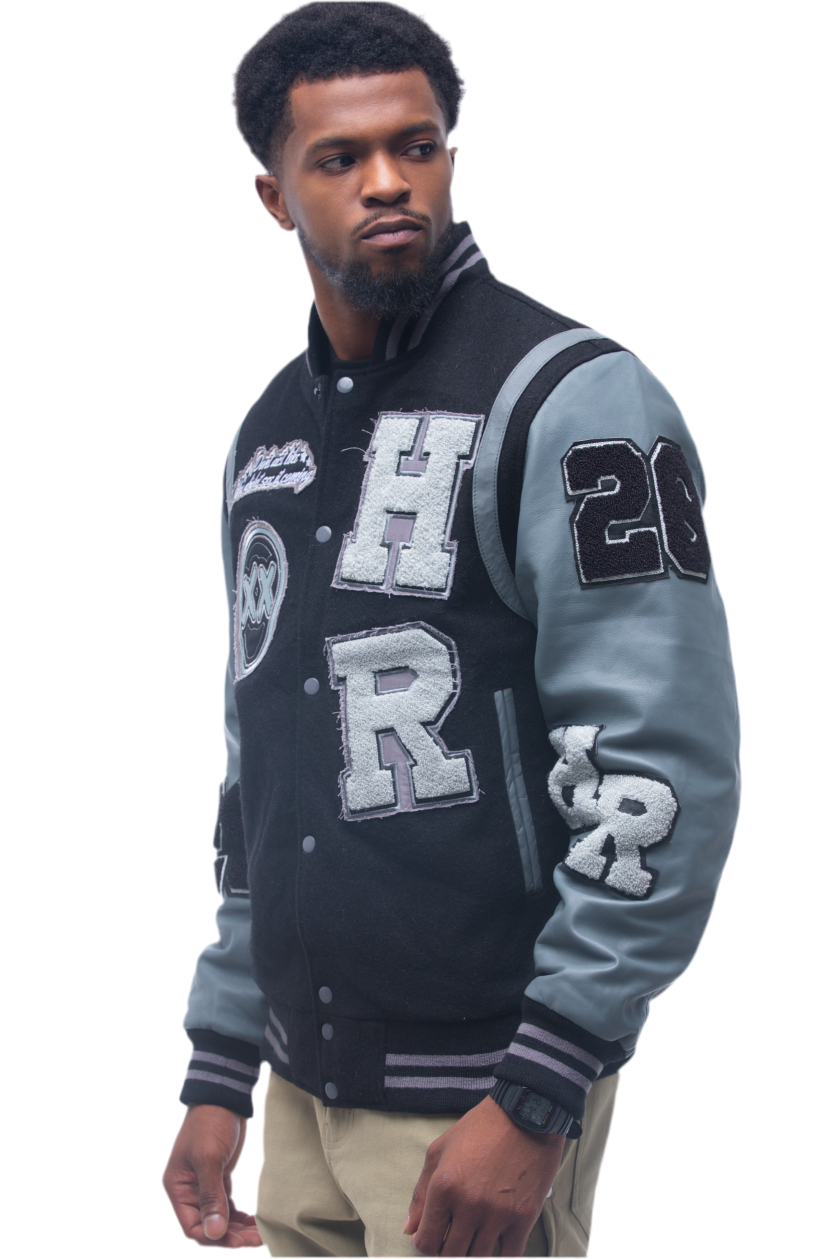 Black Seeing It Coming Varsity Jacket