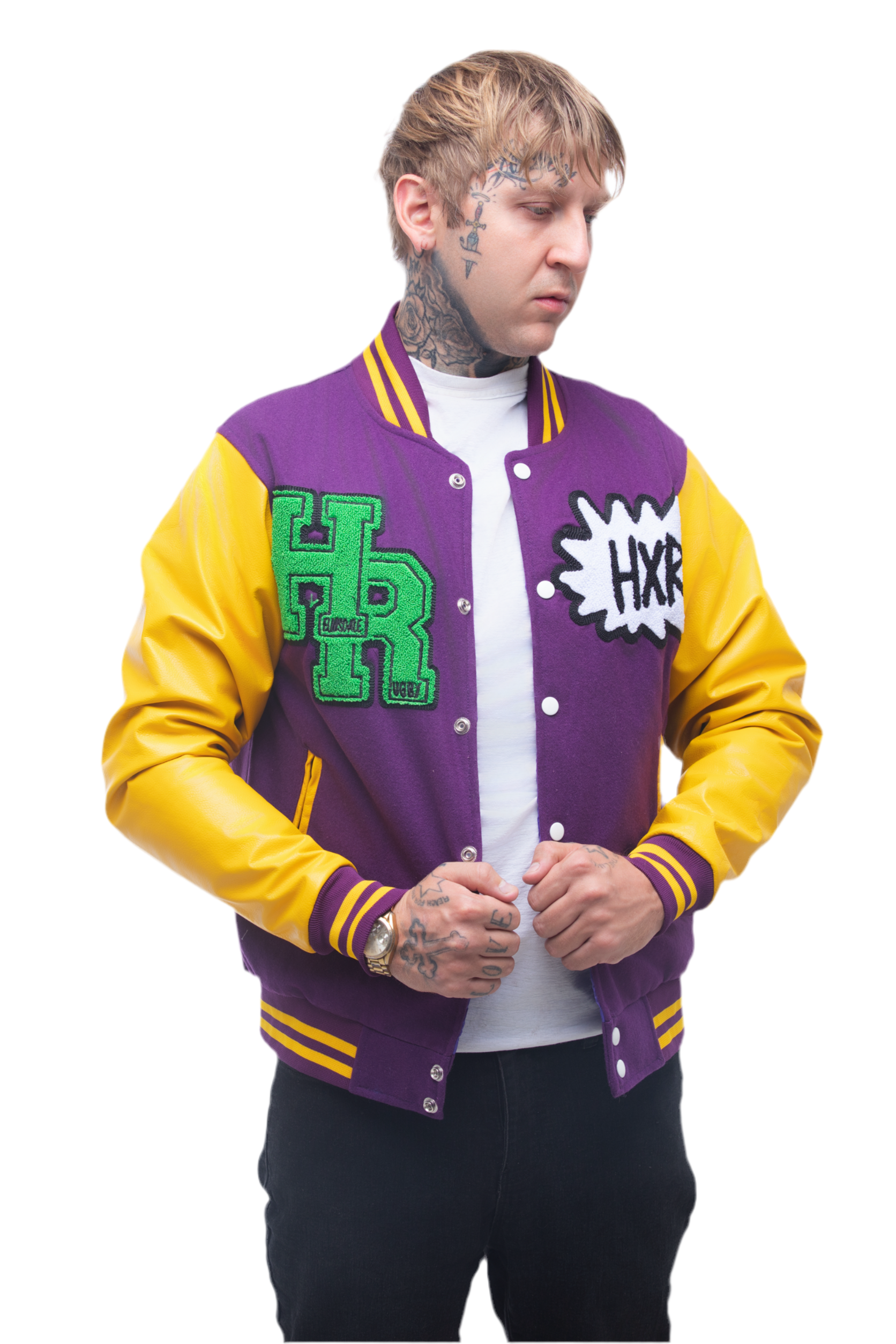 Purple Draw on the Walls Varsity Jacket