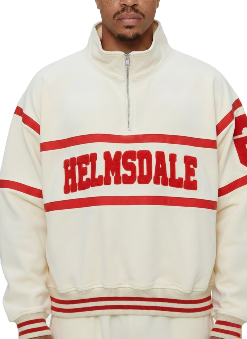 Quarter Zip Sweater (Red/Sail)